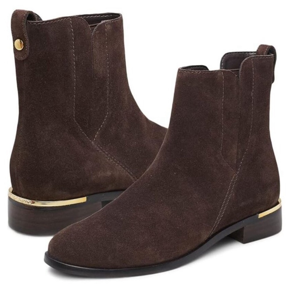 VINCE CAMUTO Brown Suede Okalinra Chelsea Ankle Boots 8.5